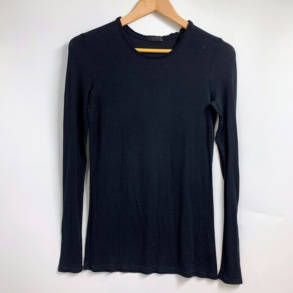 ATM Women's Ribbed‎ Crew Neck Long Sleeve Pullover Shirt Size M - Picture 1 of 12
